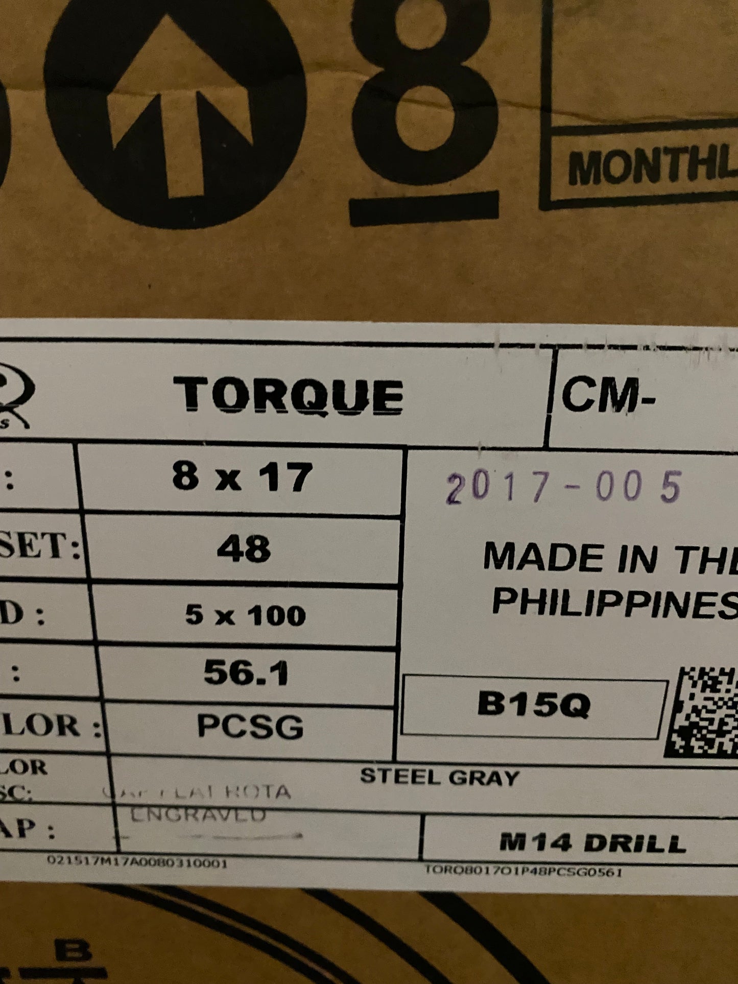 SELL - NEW SET OF 4 - ROTA TORQUE 17X8 5X100 +48 56.1 STEEL GRAY FITS BRZ SCION TC GT86 XD CELICA PASSAT JETTA - alphasone