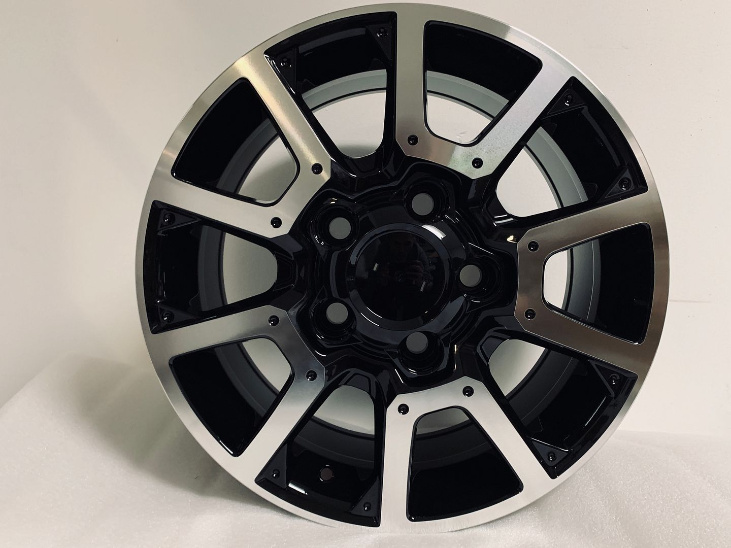 SET OF 4 / W248 Black Machined Face 18x8.0 ET50 5x150 CB110 - alphasone
