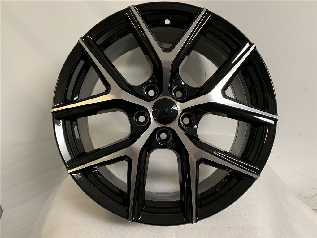 SET OF 4 / W255 1344 Black Machined Face 18x7.5 ET45 5x114.3 CB60.1 - alphasone