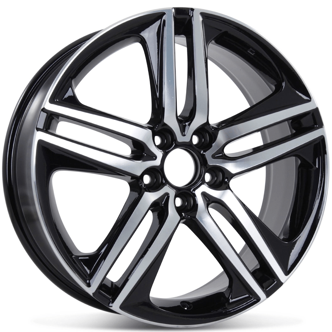SET OF 4 /W307 1163 Black Machined Face 18x8.0 ET55 5x114.3 CB 64.1 - alphasone