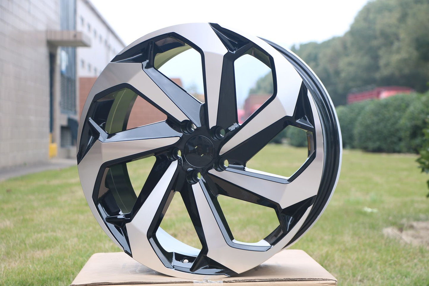 SET OF 4 /W316 Black Machinedf Face 20x8.5 ET45x5.120 CB64.1 - alphasone