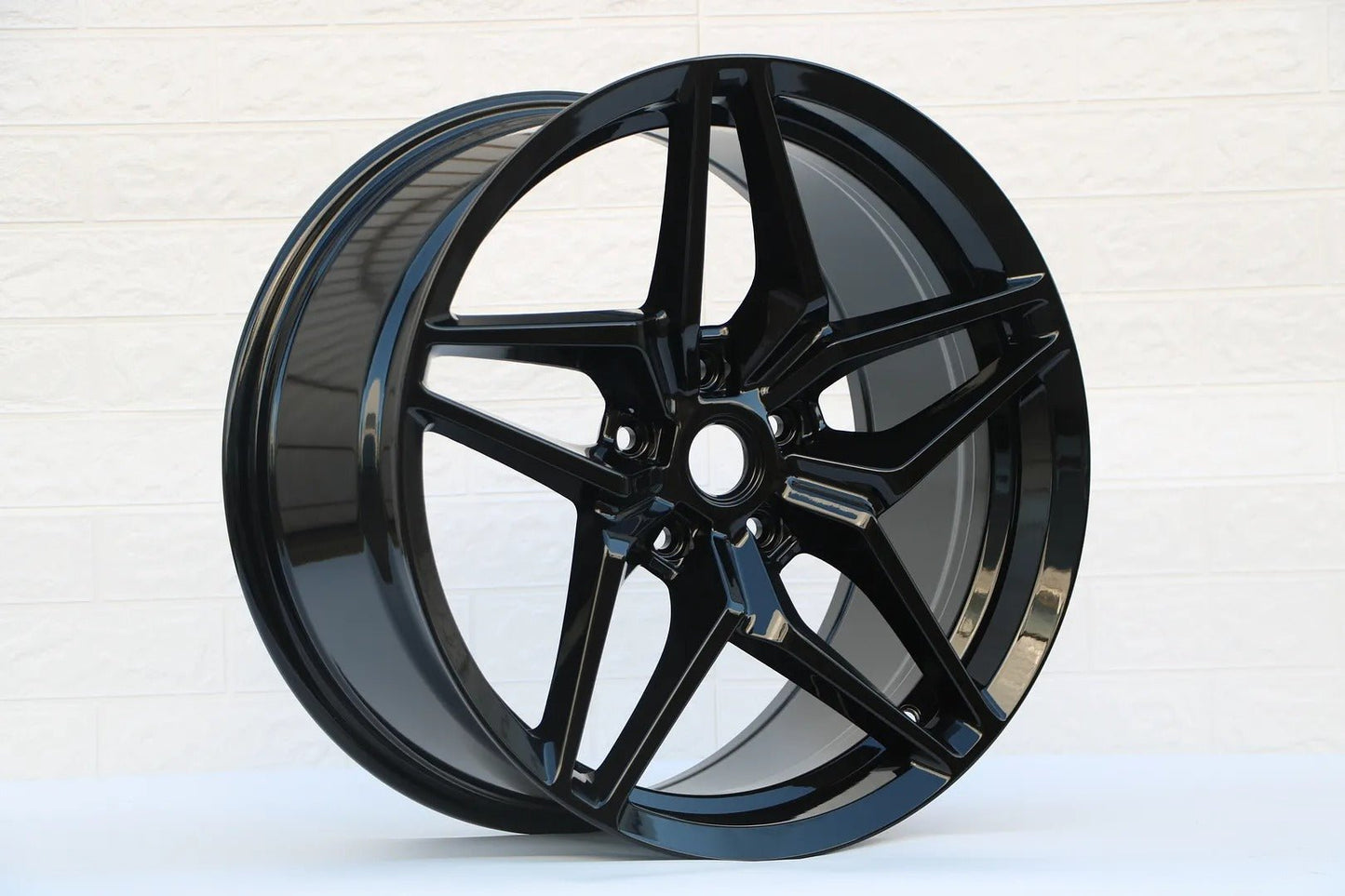 SET OF 4 / W599 D1584 Gloss Black 20x11 ET73 5x120.7 CB70.3 - alphasone