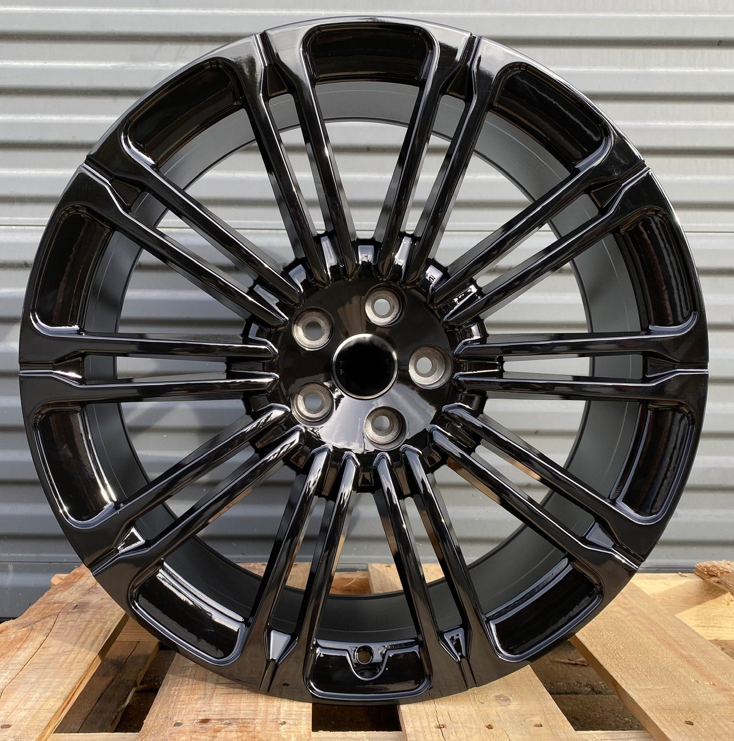 SET OF 4 WHEELS 22" Wheels Fit Range Rover Land Rover 5x120 SVR Style Gloss Black Rims Set 4 - alphasone