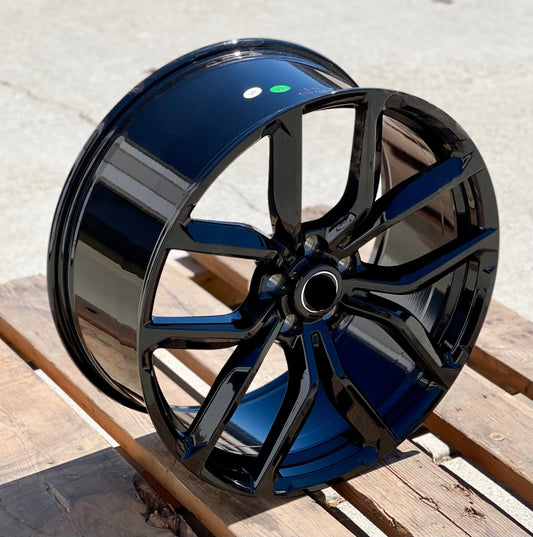 set of 4 wheels LR3 22X10 5X120 +45 72.6 FULL GLOSS BLACK RIMS FITS 22" Range Rover Land Rover HSE Sport - alphasone