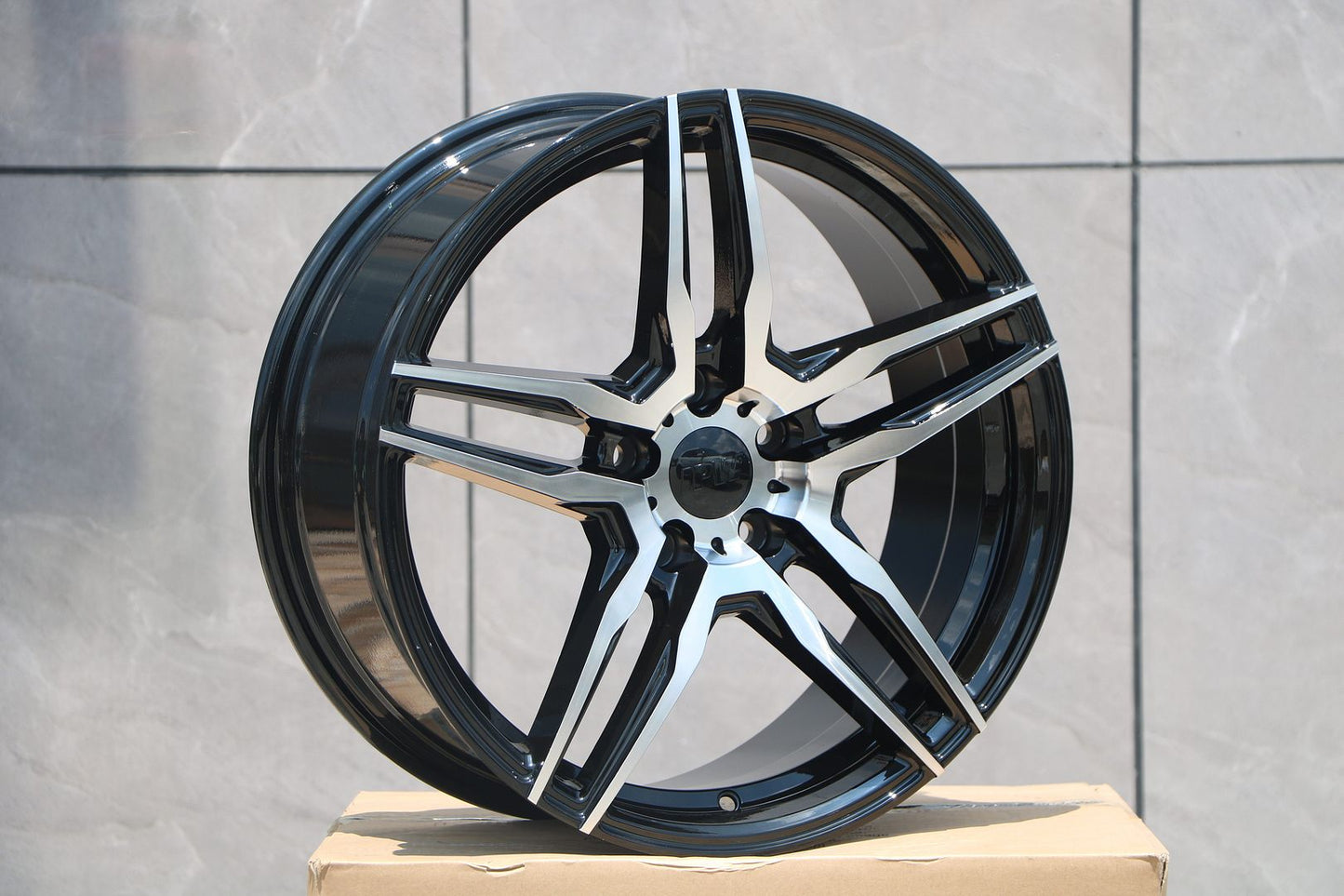SET OF 4 WHEELS RIMS / W510 1088 Black Machined Face Silver Rivert 17x7.5 ET35 5x114.3 CB73.1 - alphasone