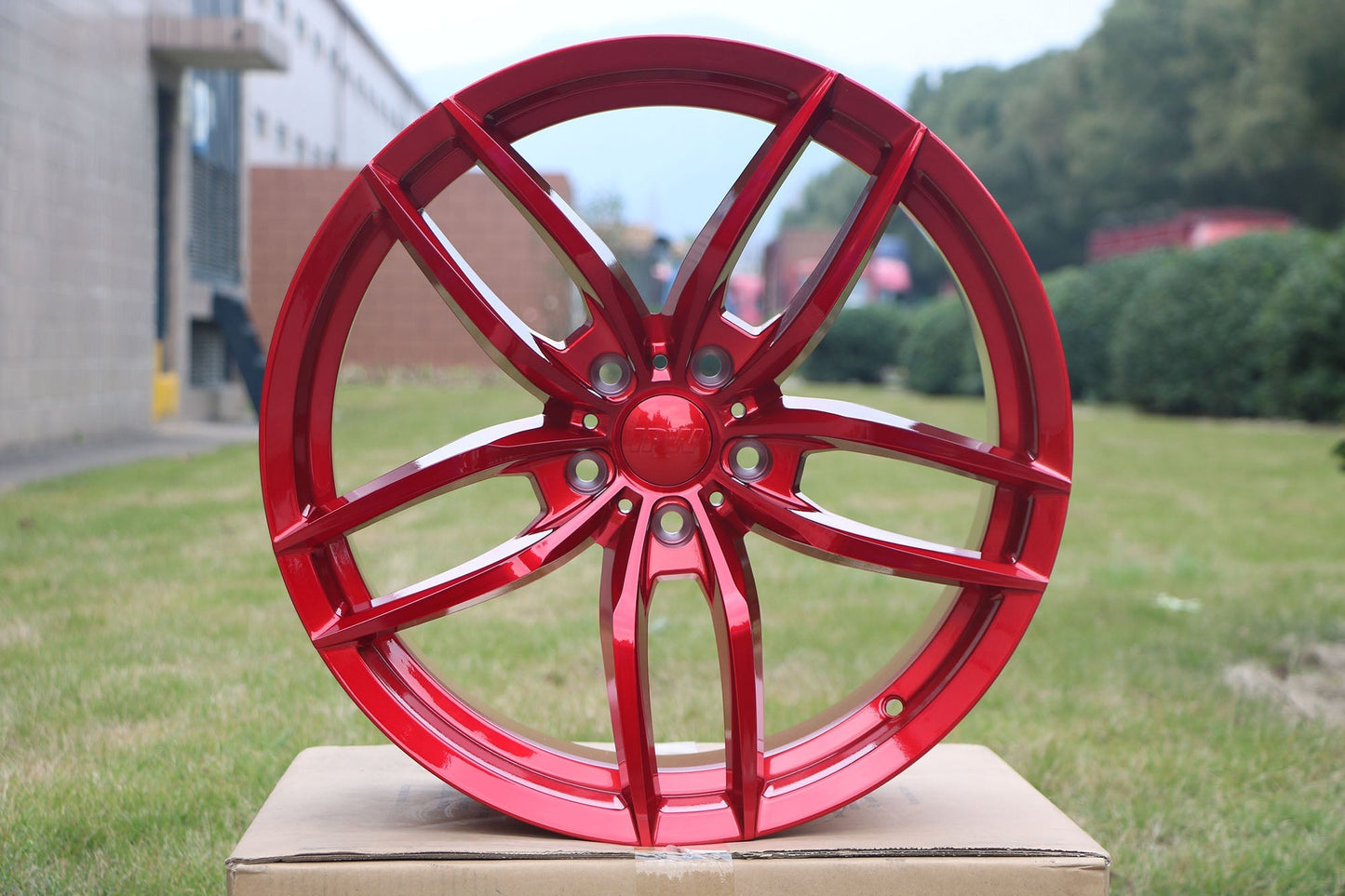 SET OF 4 WHEELS RIMS / W524 1407 Red 19x8.5 ET35 5x120 CB72.56 - alphasone