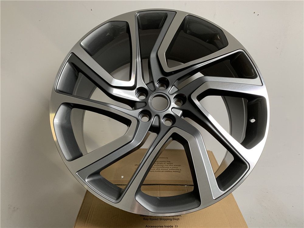 SET of 4 WHEELS RIMS / W797 Black Machined Face 22x9.5 ET45 5x120 CB72.6 - alphasone