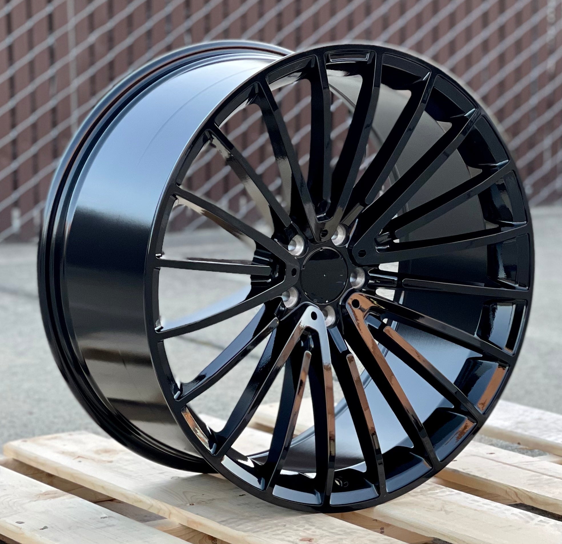 1 WHEEL - 20X8.5 +42 5X112 GLOSS BLACK FITS MERCEDES BENZ - alphasone