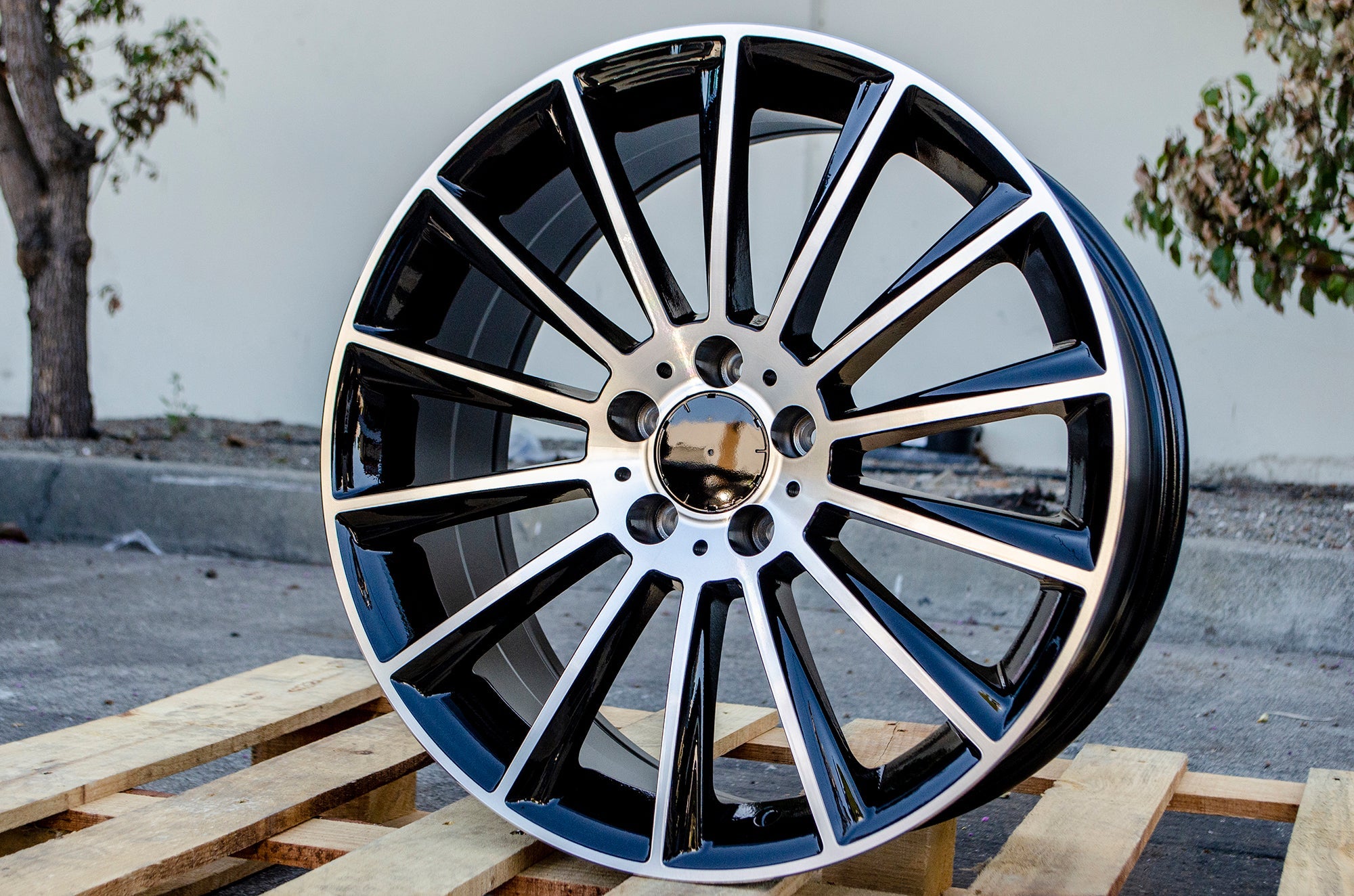 19X8.5 +35 19x9.5 +35 5X112 GLOSS BLACK MACHINED FACE WHEELS FIT MERCEDES C350 E320 C300 E350 - alphasone