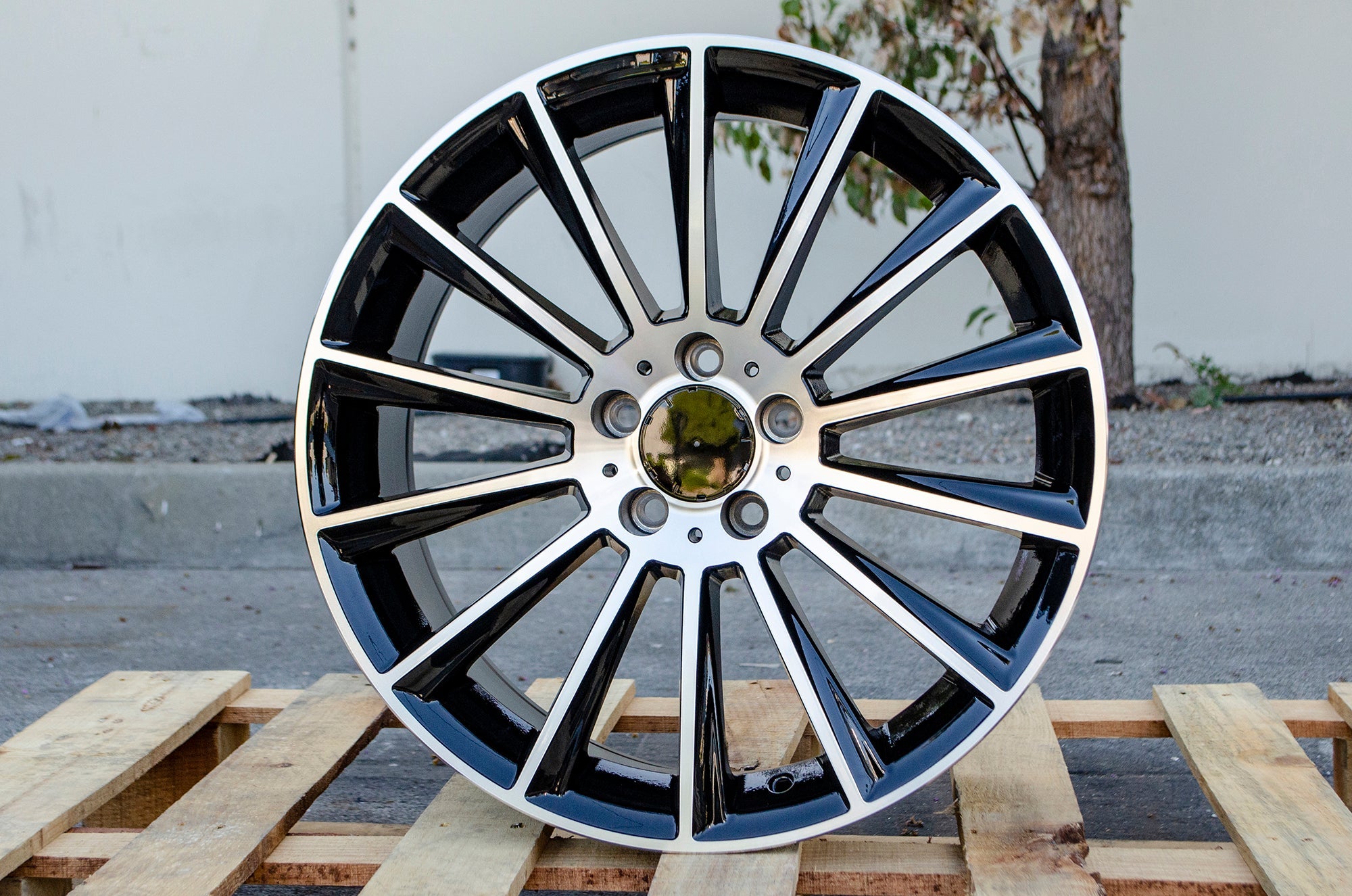 19X8.5 +35 19x9.5 +35 5X112 GLOSS BLACK MACHINED FACE WHEELS FIT MERCEDES C350 E320 C300 E350 - alphasone