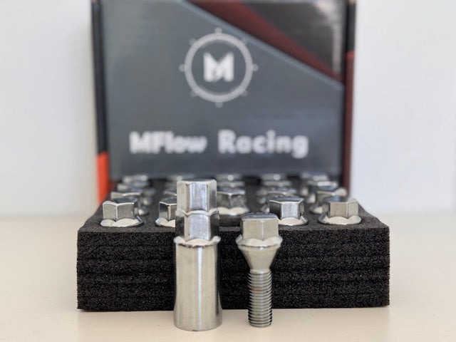 MFLOW Lug Bolt 12X1.5 T28MM L54MM HEX 17MM Conical Seat 20+KEY - Chrome
