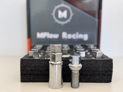 MFLOW Lug Bolt 14X1.5 T28MM L54MM HEX 17MM Ball Seat 20+KEY - Chrome