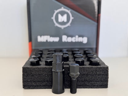 MFLOW Lug Bolt 12X1.5 T28MM L54MM HEX 17MM Ball Seat 20+KEY - Black