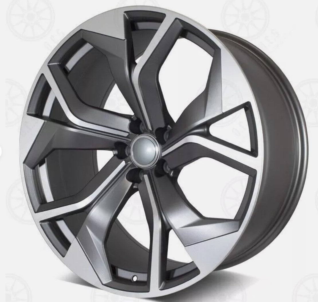 22" GUNMEATL WHEELS FOR AUDI A7 S7 RS6 A8 SQ5 Q7 Q8 RSQ8 ETRON 22x10 RIMS SET 4 - alphasone