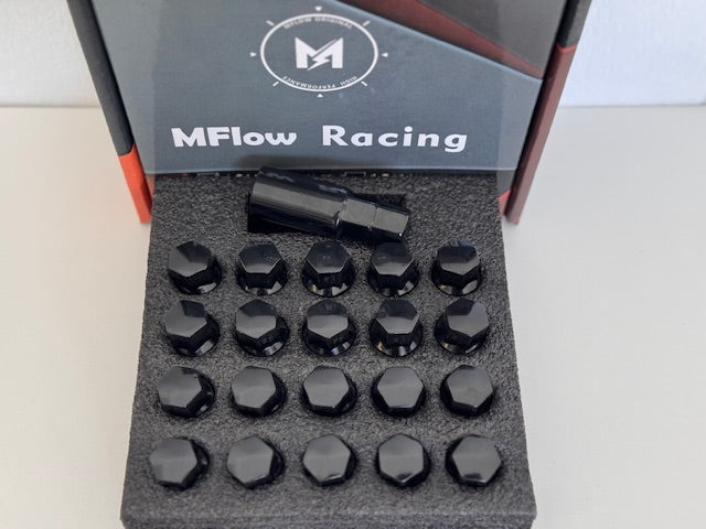 MFLOW Lug Bolt 14X1.5 T40MM L66MM HEX 17MM Ball Seat 20+KEY - Black