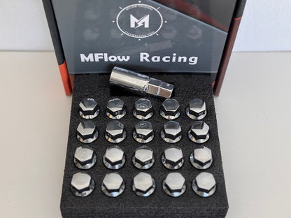 MFLOW Lug Bolt 12X1.5 T28MM L54MM HEX 17MM Conical Seat 20+KEY - Chrome
