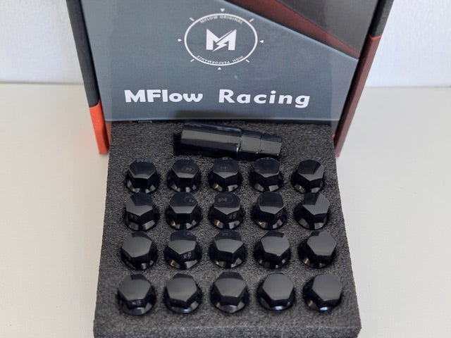 MFLOW Lug Bolt 14X1.5 T28MM L54MM HEX 17MM Conical Seat 20+KEY - Black