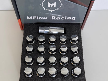MFLOW Lug Bolt 12X1.5 T28MM L54MM HEX 17MM Ball Seat 20+KEY Chrome