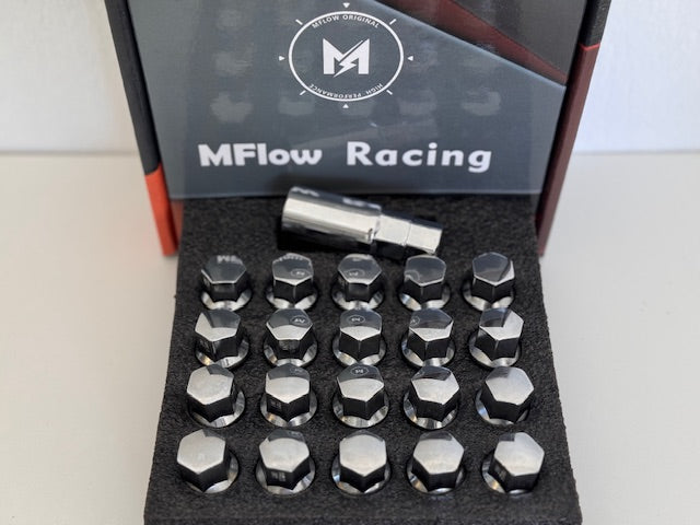MFLOW Lug Bolt 14X1.5 T28MM L54MM HEX 17MM Ball Seat 20+KEY - Chrome