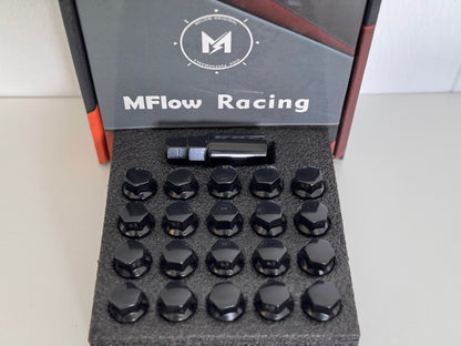 MFLOW Lug Bolt 12X1.5 T28MM L54MM HEX 17MM Conical Seat 20+KEY - Black