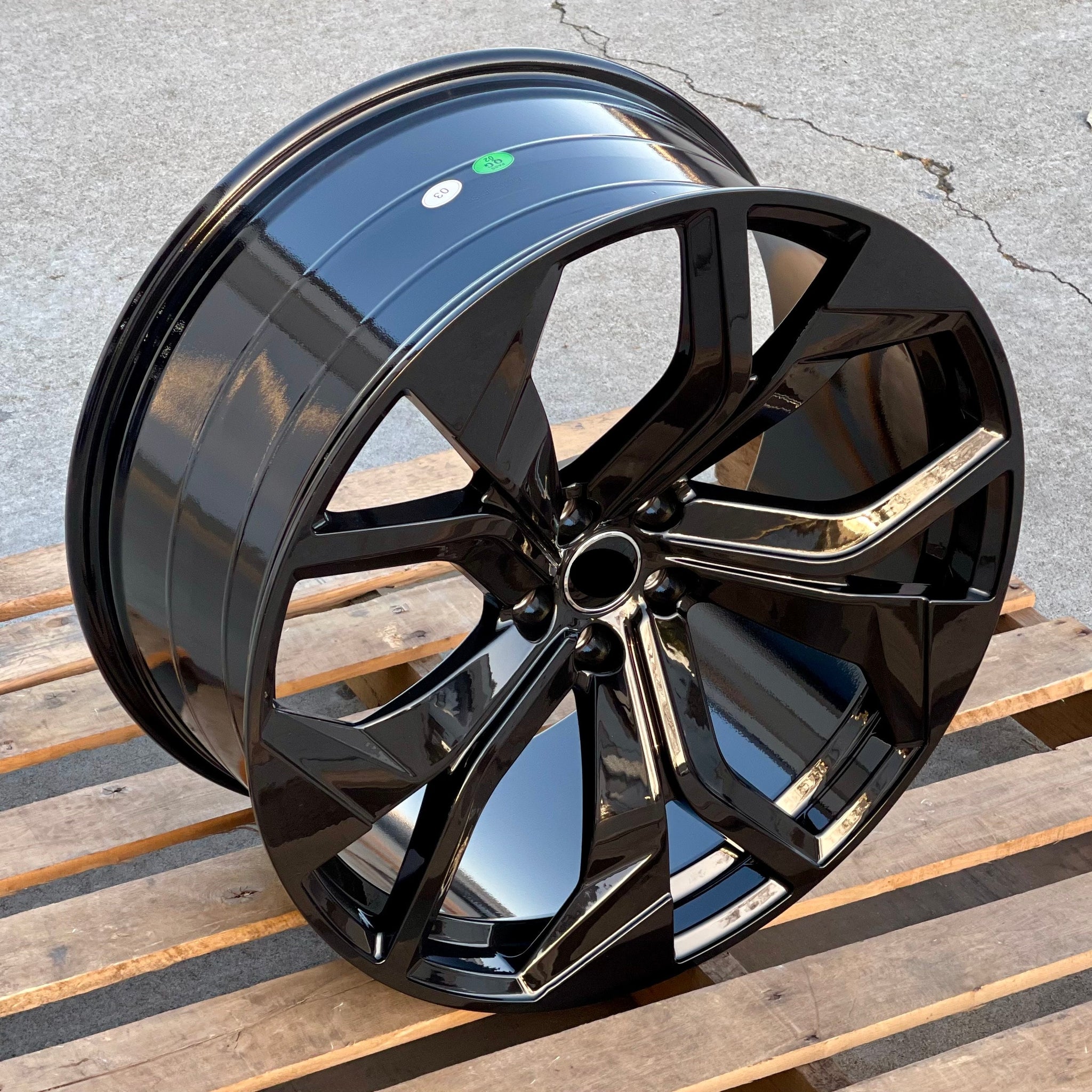 4 New 21" Gloss Black Rims 21x9.5 5x112 +26 Fits Audi Q3 Q5 Q7 Q8 SQ5 SQ7 SQ8 A7 A8 S7 S8 - alphasone