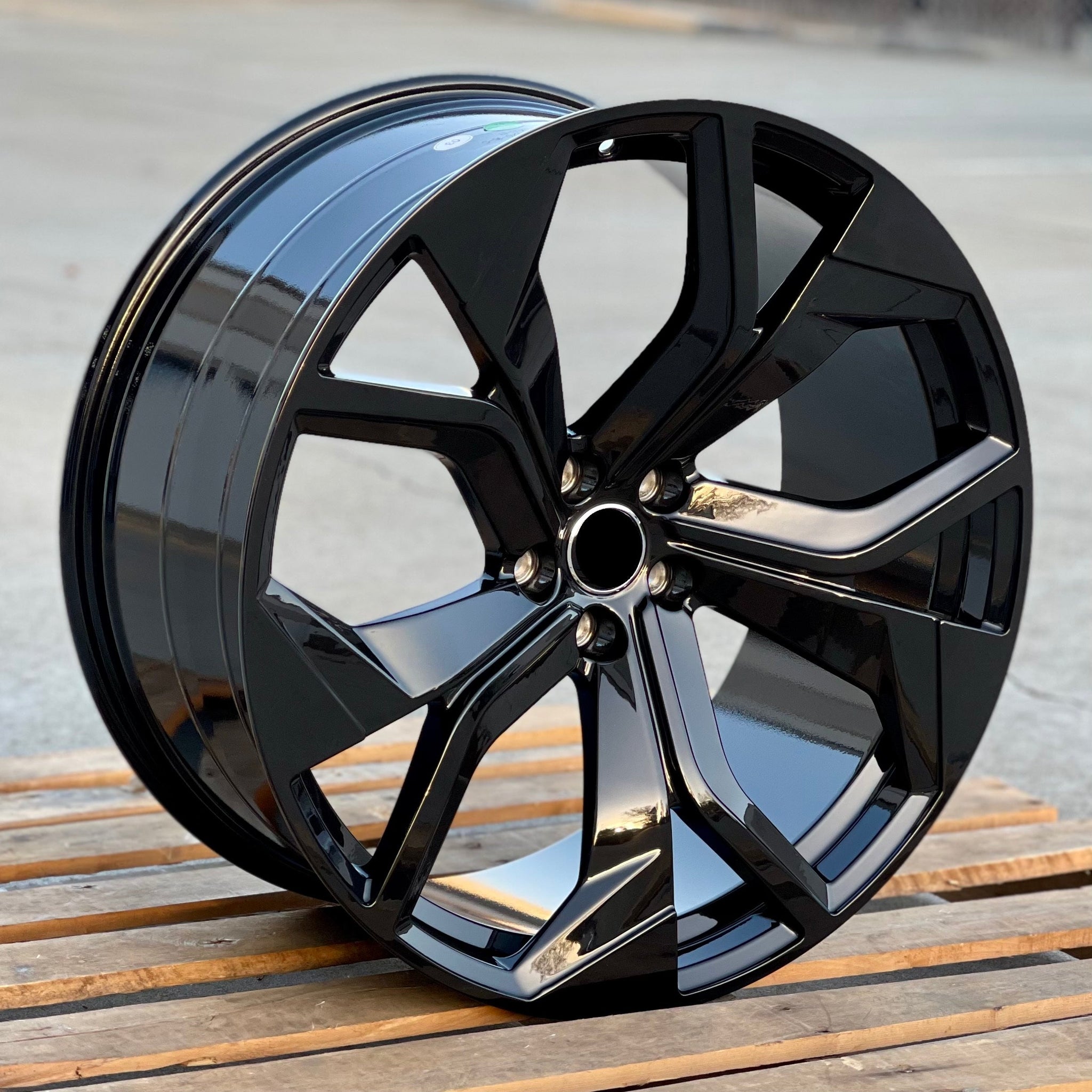 4 New 21" Gloss Black Rims 21x9.5 5x112 +26 Fits Audi Q3 Q5 Q7 Q8 SQ5 SQ7 SQ8 A7 A8 S7 S8 - alphasone