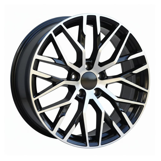 AU1 18X8 +35 5X112 Gloss Black Machined Face