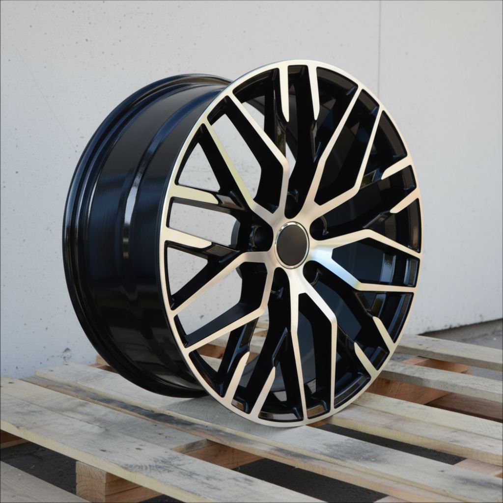 AU1 20x9.0 5x112 +40 66.6 Black Machined Face