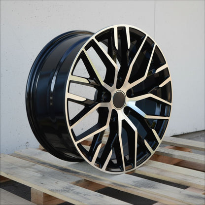 AU1 20x9.0 5x112 +40 66.6 Black Machined Face
