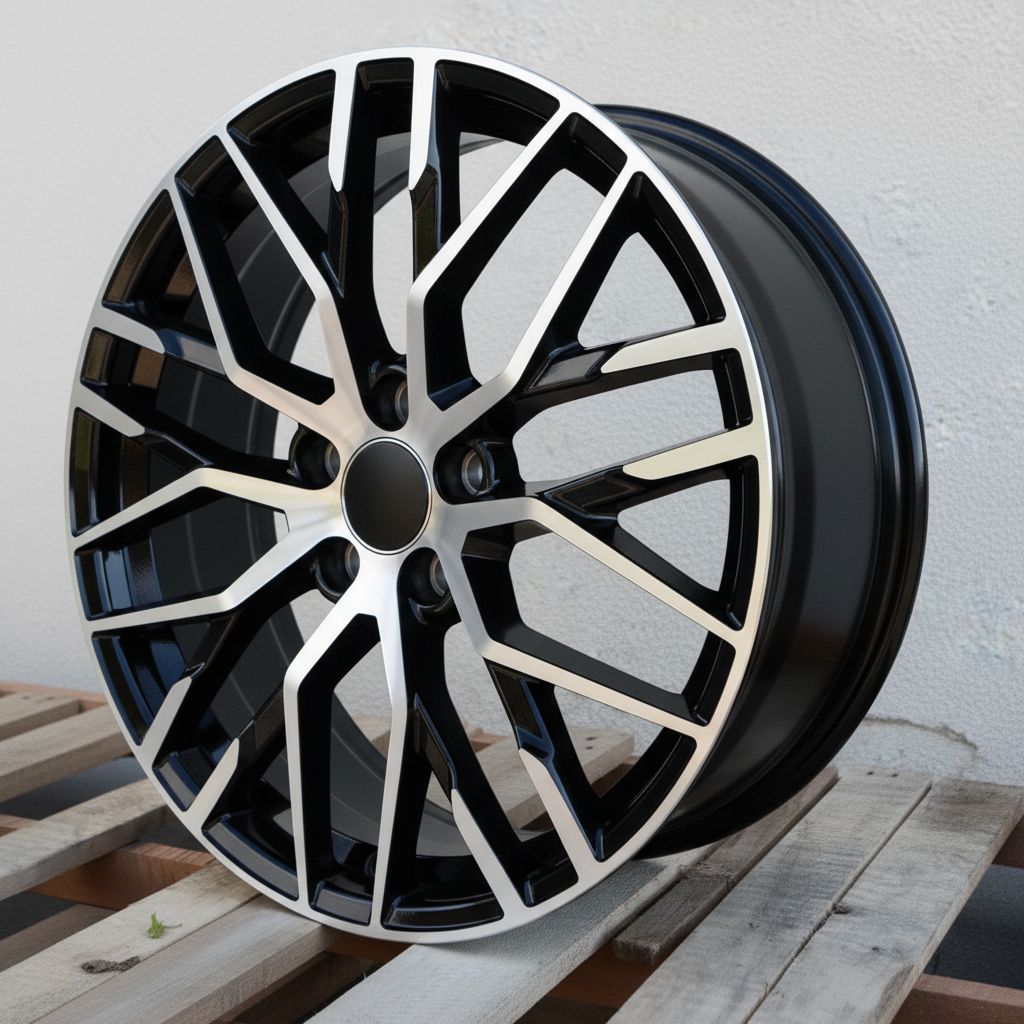 AU1 20x9.0 5x112 +40 66.6 Black Machined Face