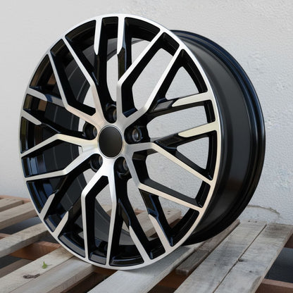 AU1 20x9.0 5x112 +40 66.6 Black Machined Face