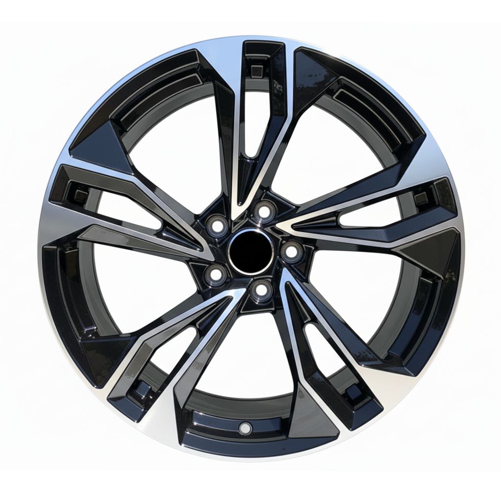 AU12 19x8.5 5x112 +32 66.6 Black Machined Face