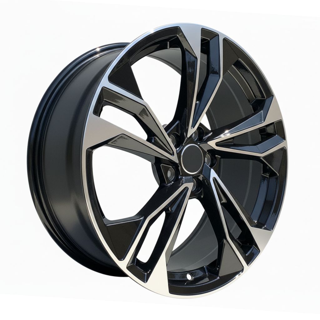 AU12 19x8.5 5x112 +32 66.6 Black Machined Face