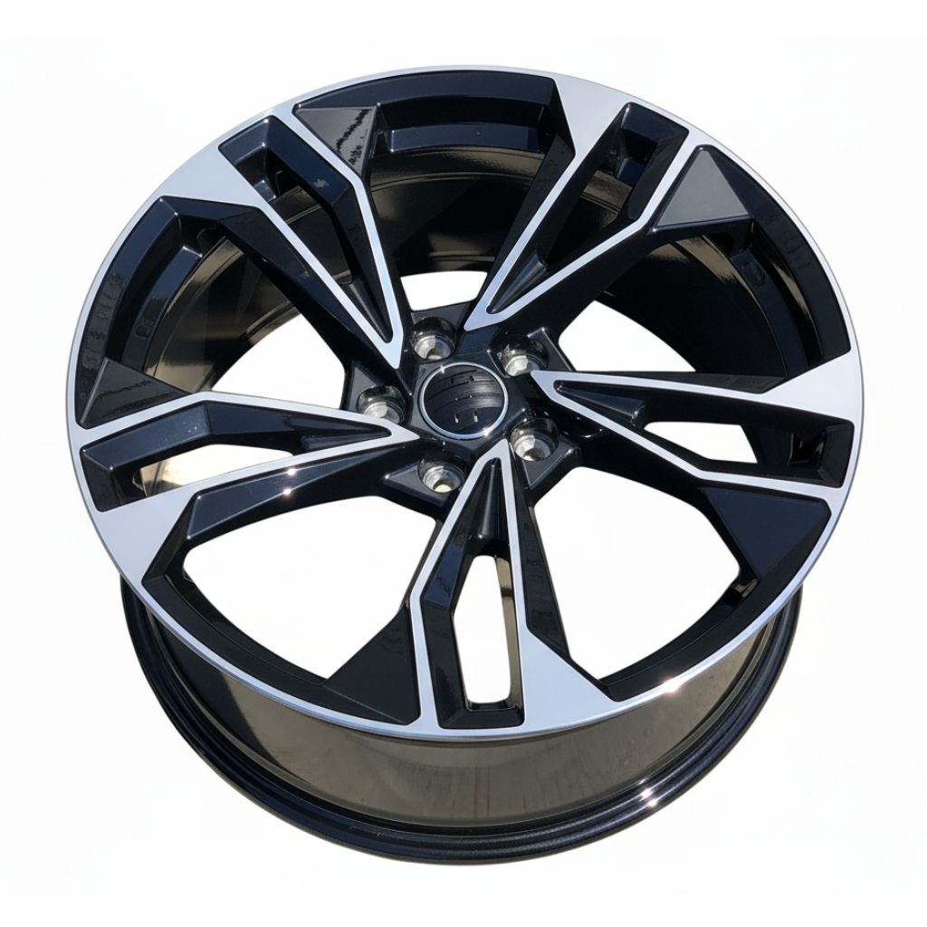 AU12 19x8.5 5x112 +32 66.6 Black Machined Face