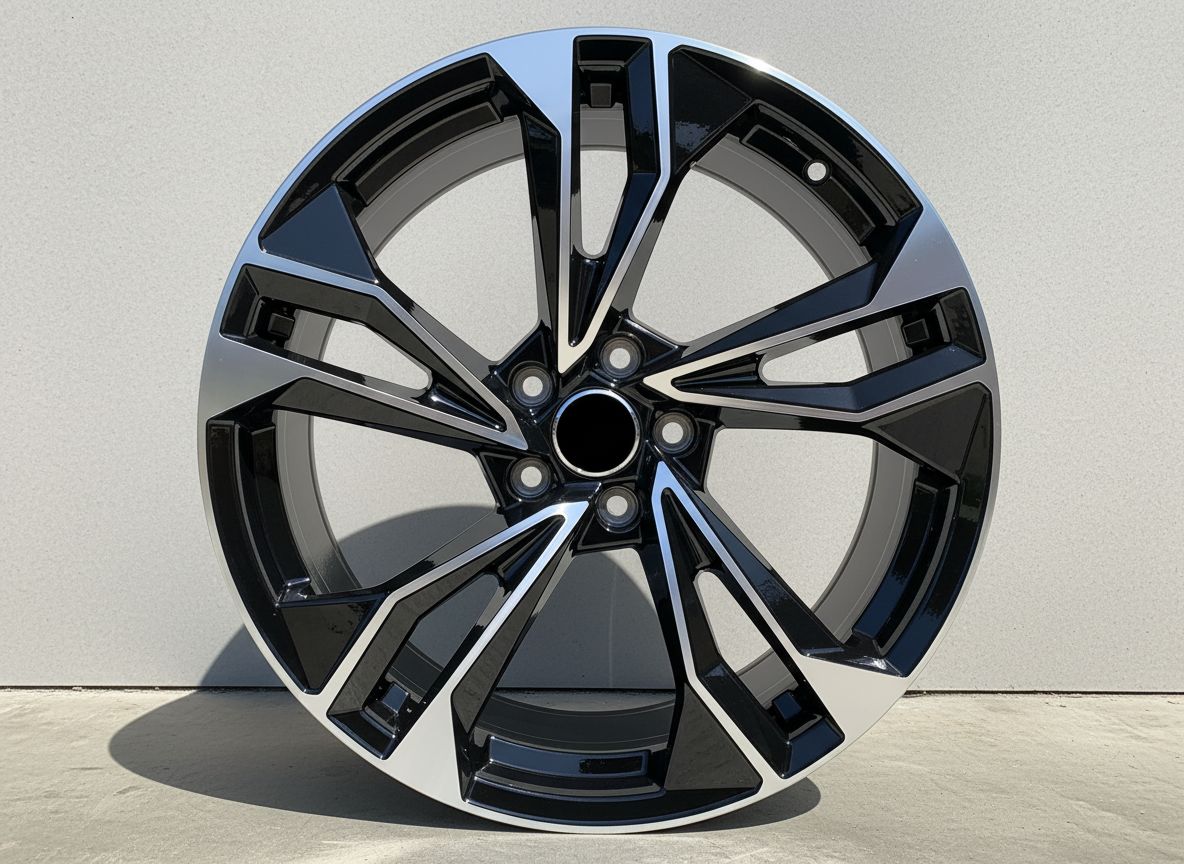 AU12 19x8.5 5x112 +32 66.6 Black Machined Face