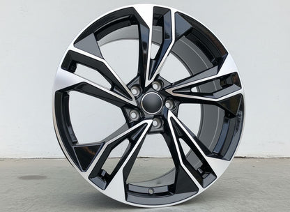 AU12 19x8.5 5x112 +32 66.6 Black Machined Face