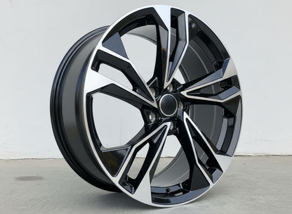 AU12 19x8.5 5x112 +32 66.6 Black Machined Face