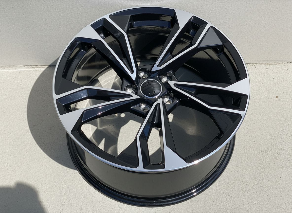 AU12 19x8.5 5x112 +32 66.6 Black Machined Face