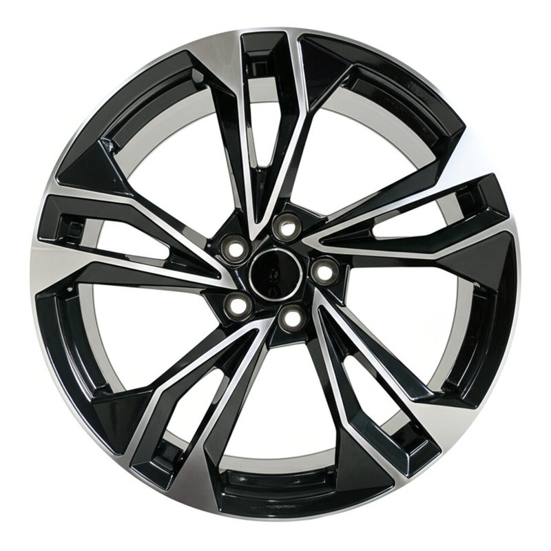 AU12 20x9 5x112 +32 66.6 Black Machined Face
