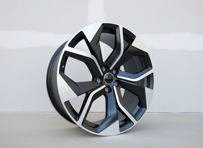 AU13 20x9 5x112 +35 CB66.6 Black Machined Face