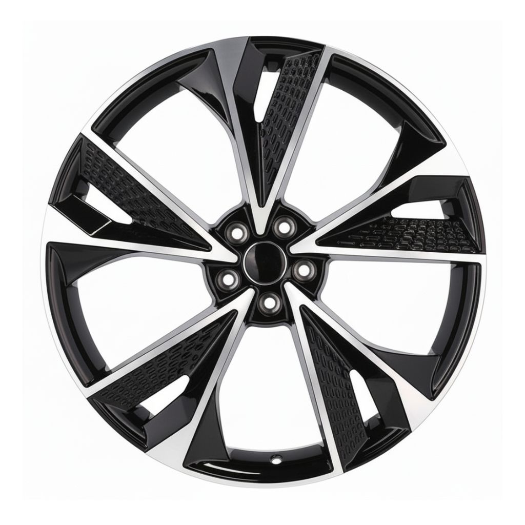 AU14 19x8.5 5x112 +32 66.6 Black Machined Face