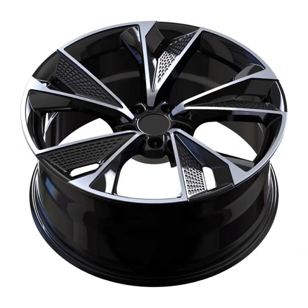 AU14 19x8.5 5x112 +32 66.6 Black Machined Face