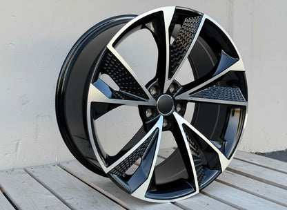 AU14 19x8.5 5x112 +32 66.6 Black Machined Face
