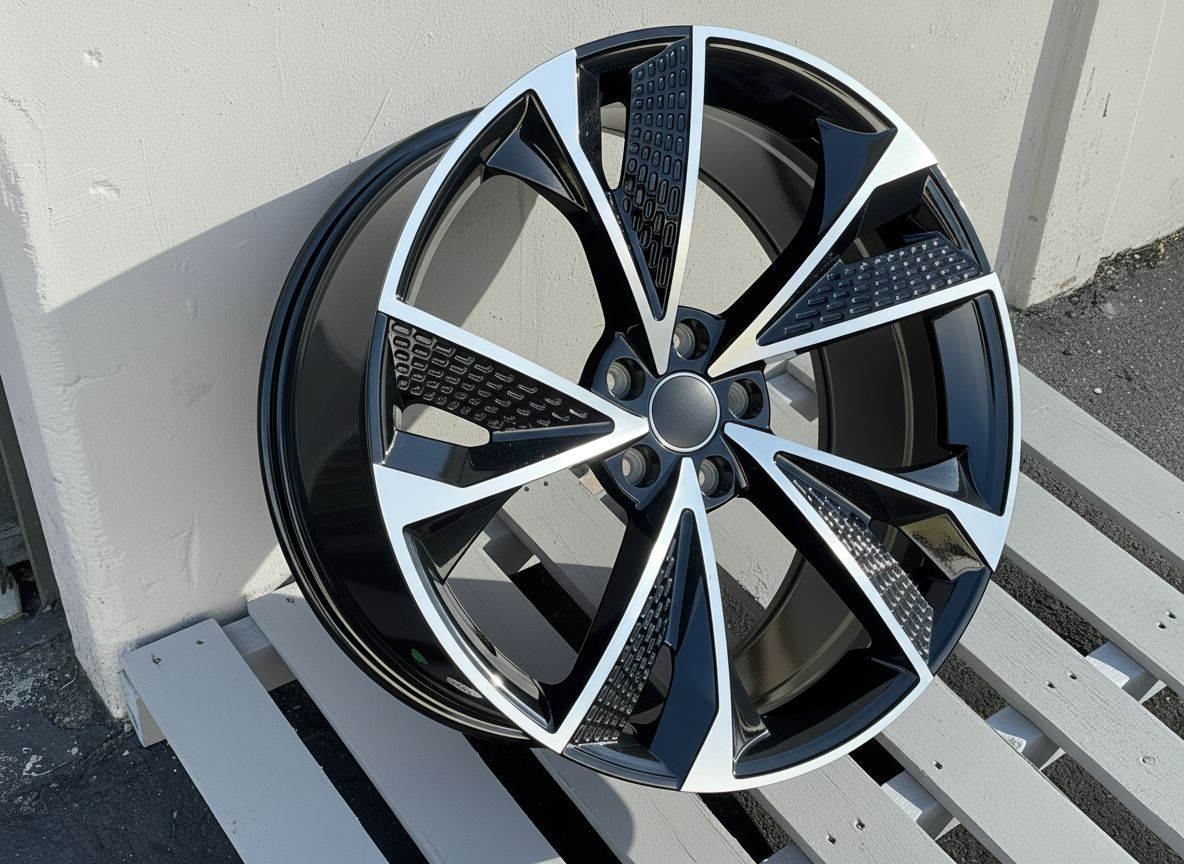 AU14 19x8.5 5x112 +32 66.6 Black Machined Face