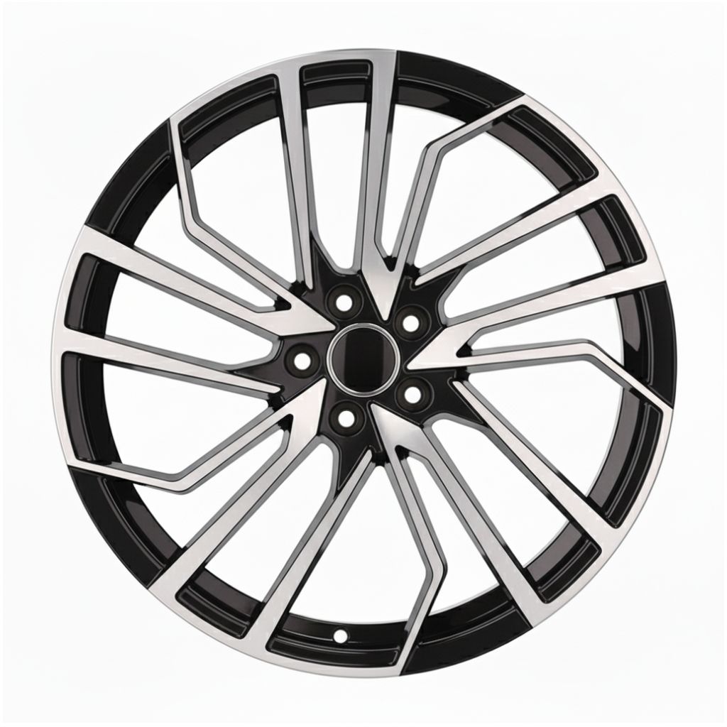 AU15 19x8.5 5x112 +32 66.6 Black Machined Face