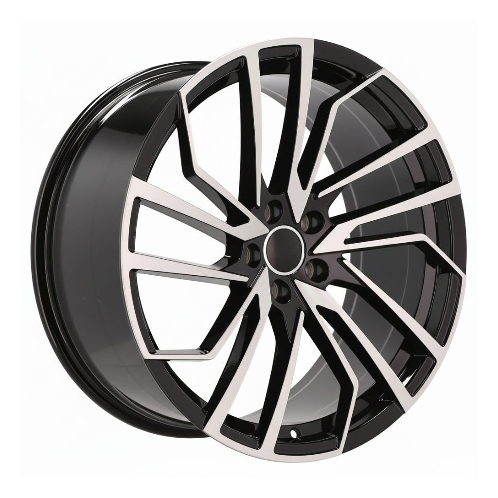 AU15 19x8.5 5x112 +32 66.6 Black Machined Face