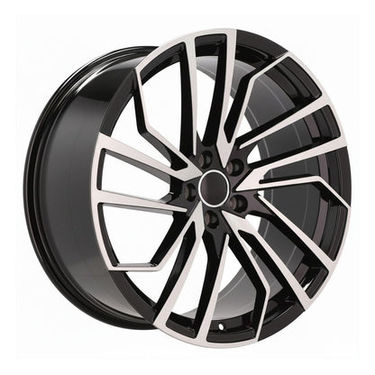 AU15 19x8.5 5x112 +32 66.6 Black Machined Face