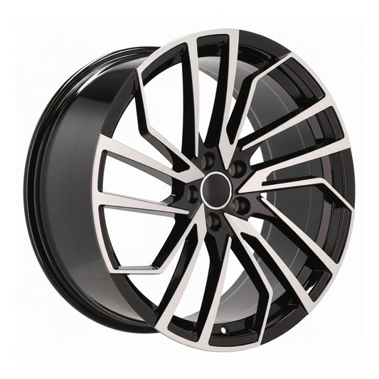 AU15 19x8.5 5x112 +32 66.6 Black Machined Face