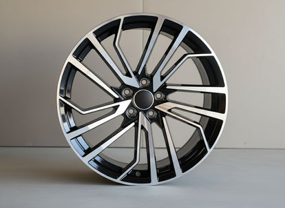 AU15 19x8.5 5x112 +32 66.6 Black Machined Face