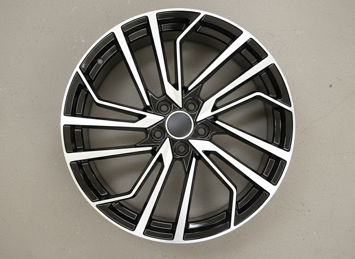 AU15 19x8.5 5x112 +32 66.6 Black Machined Face
